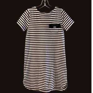 KATE SPADE Girls' Skirt The Rules BLACK/WHITE Stripe T-Shirt Dress Sz 14